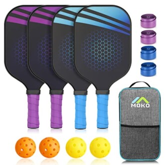 MoKo Pickleball Paddles Set Review: Lightweight and Anti-Slip Fiberglass Racket Set for Beginners and Professionals