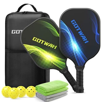 GOTWAH Pickleball Paddles Set: Lightweight Fiberglass Rackets for Adults Beginners